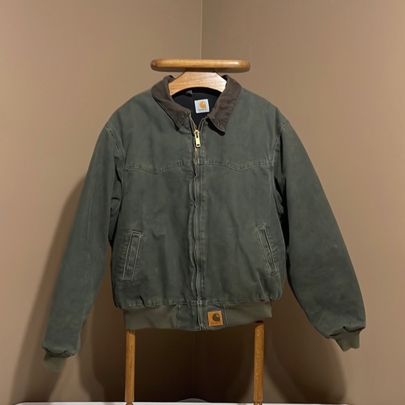 Carhartt Other - Carhartt green canvas/duck cloth insulated Bomber jacket XXXL 56” chest